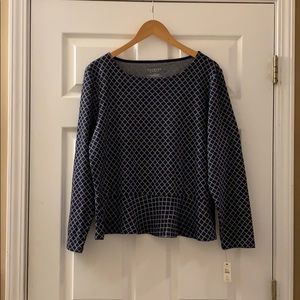 NEW! Talbots Petites XL navy long sleeve shirt